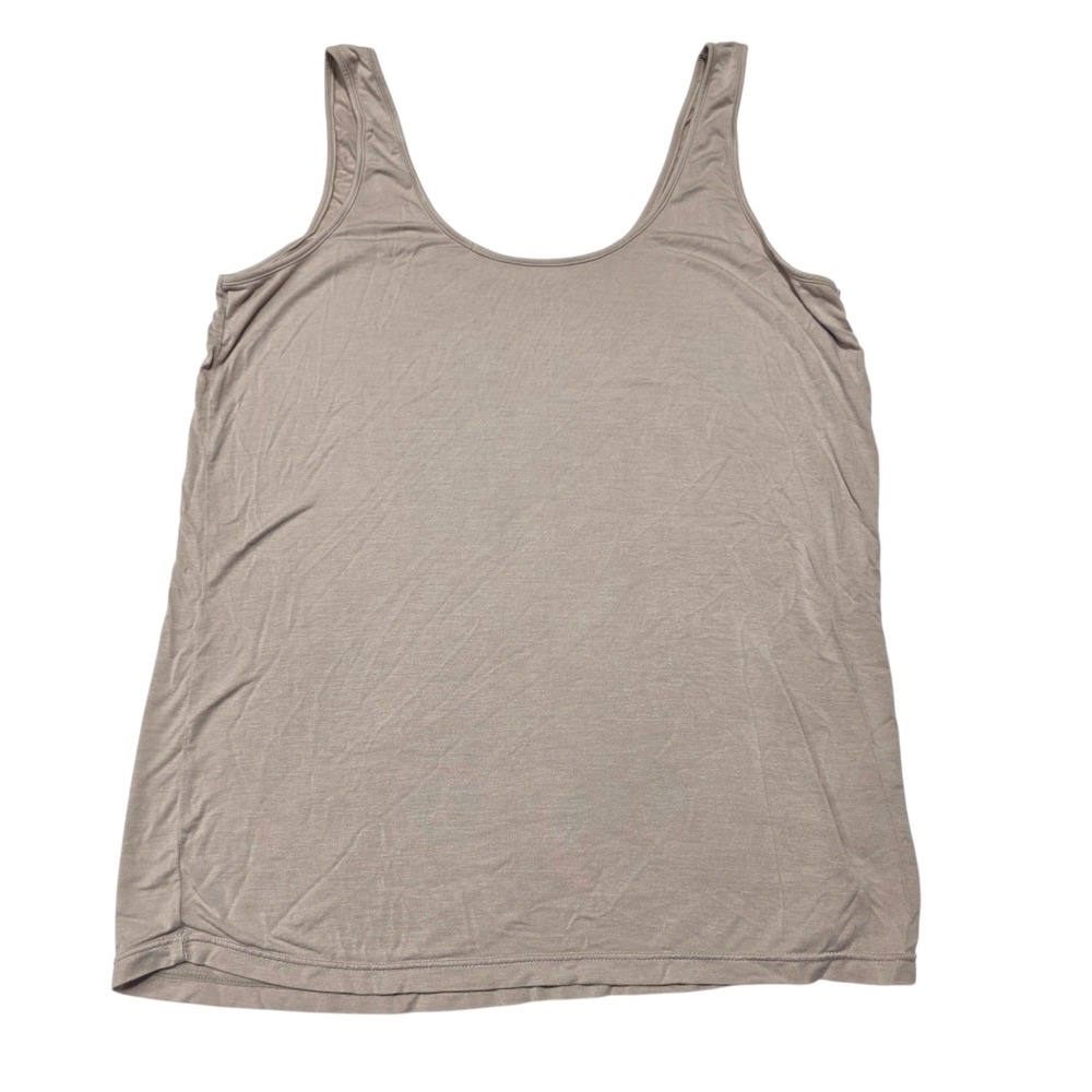 Sunday Citizen Tank Top Women Large Taupe Modal Blend Scoop Neck Soft‎ Basic